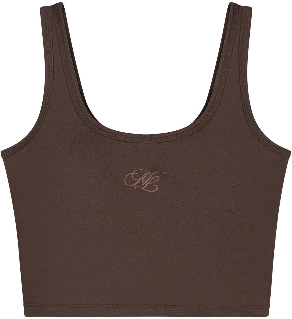 Malelions Women Cropped Emblem Tank Top Bruin