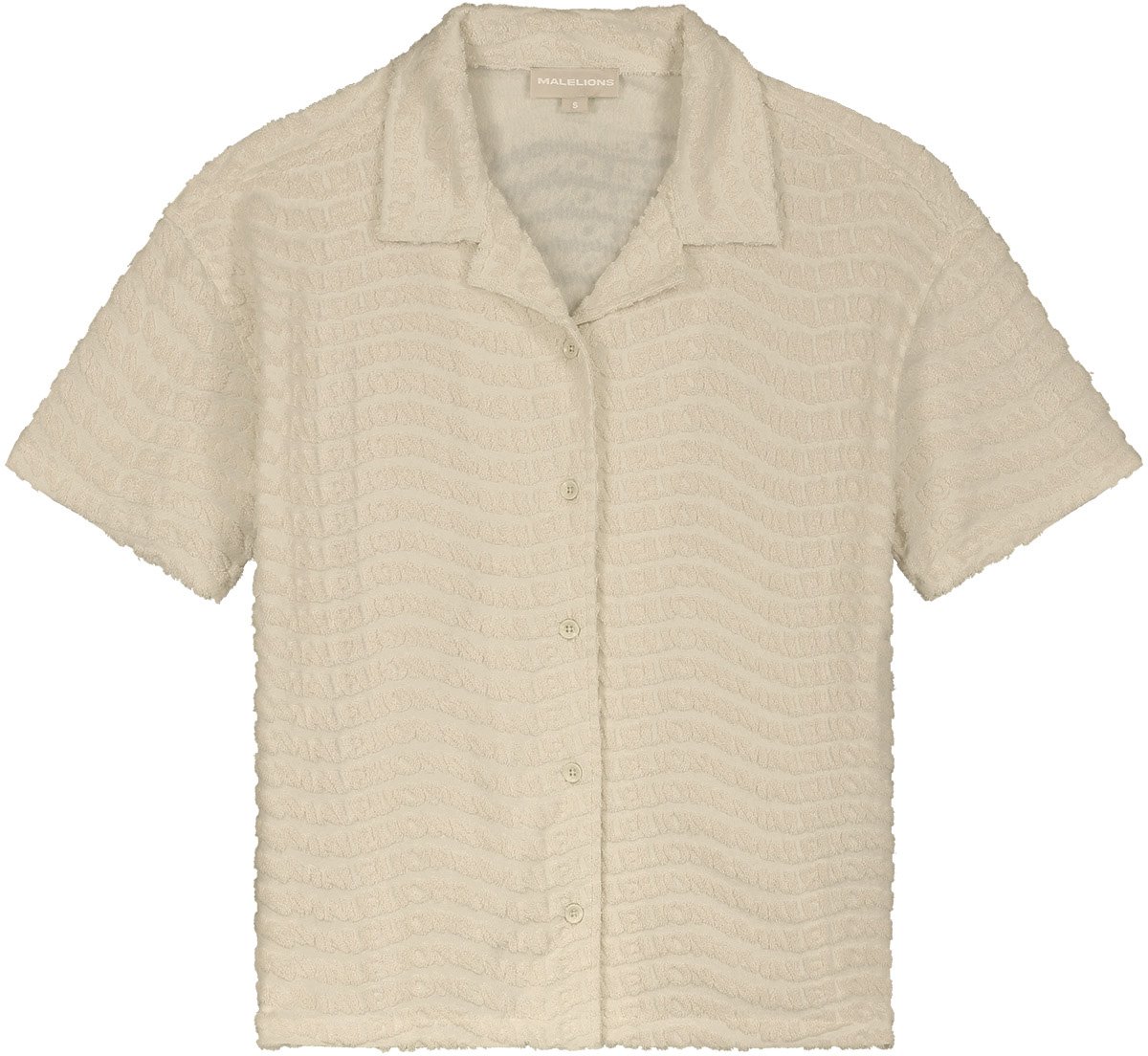 Malelions Malelions Women Monogram Wave Towelling Shirt Beige