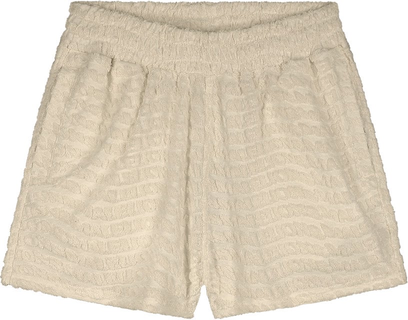 Malelions Women Monogram Wave Towelling Shorts Beige