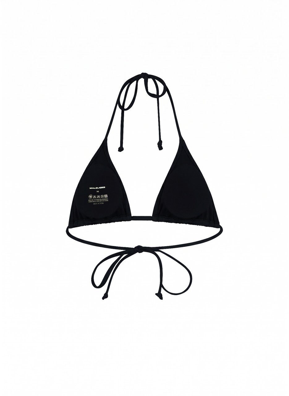 Malelions Women Monogram Wave Bikini Top Zwart