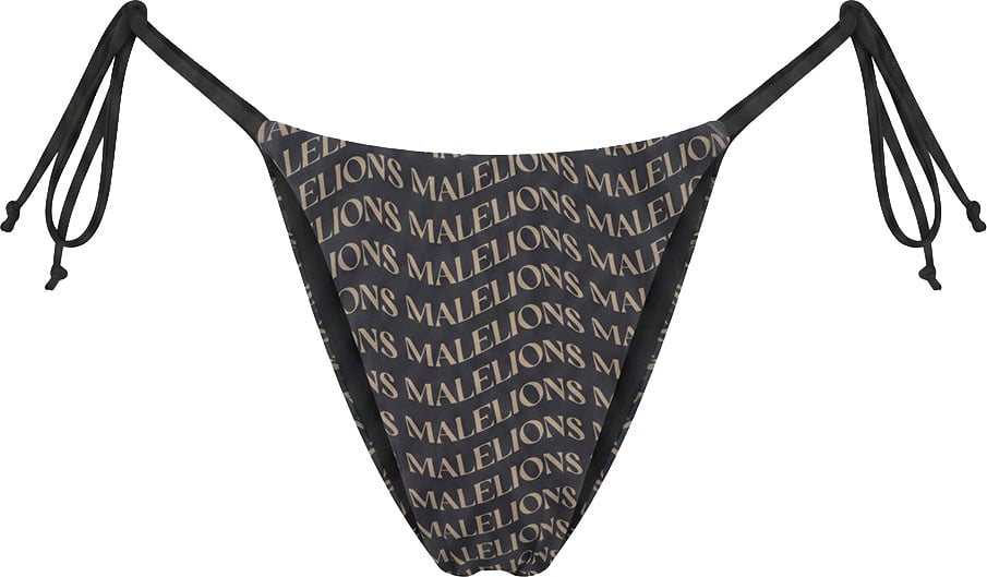 Malelions Women Monogram Wave Bikini Bottom Zwart