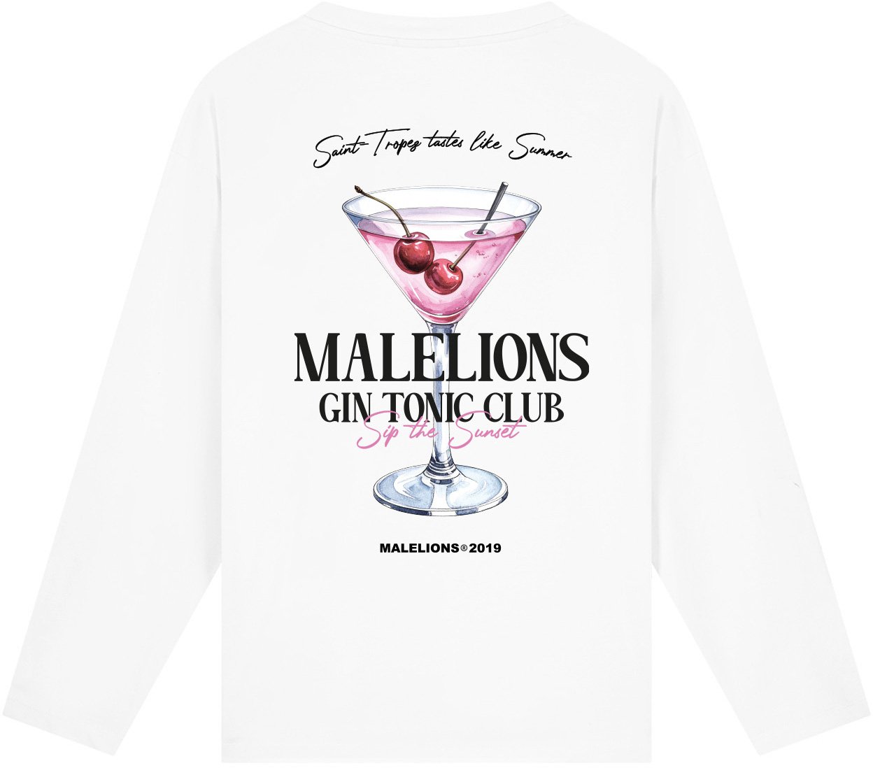 Malelions Malelions Women Gin Tonic Club Longsleeve T-Shirt Wit