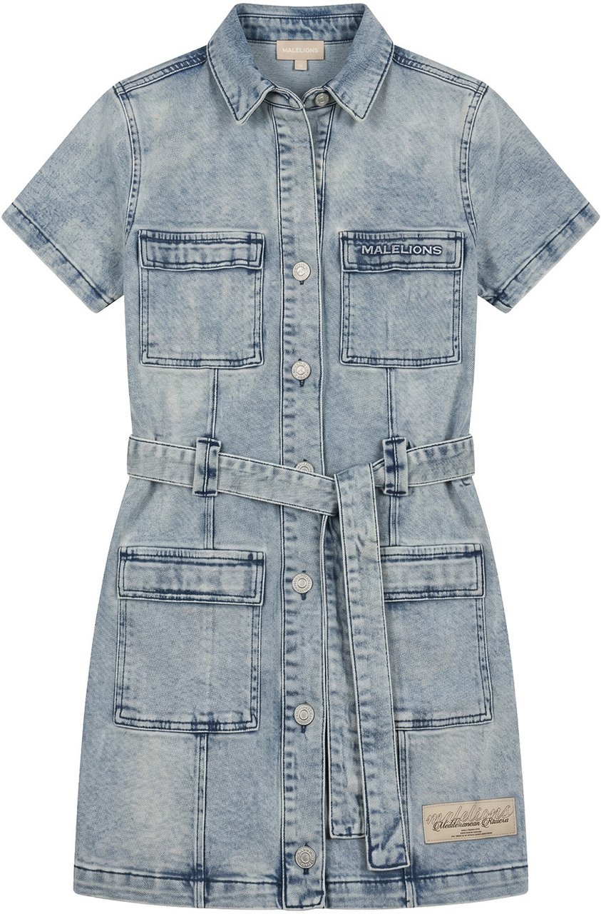 Malelions Women Denim Dress Blauw