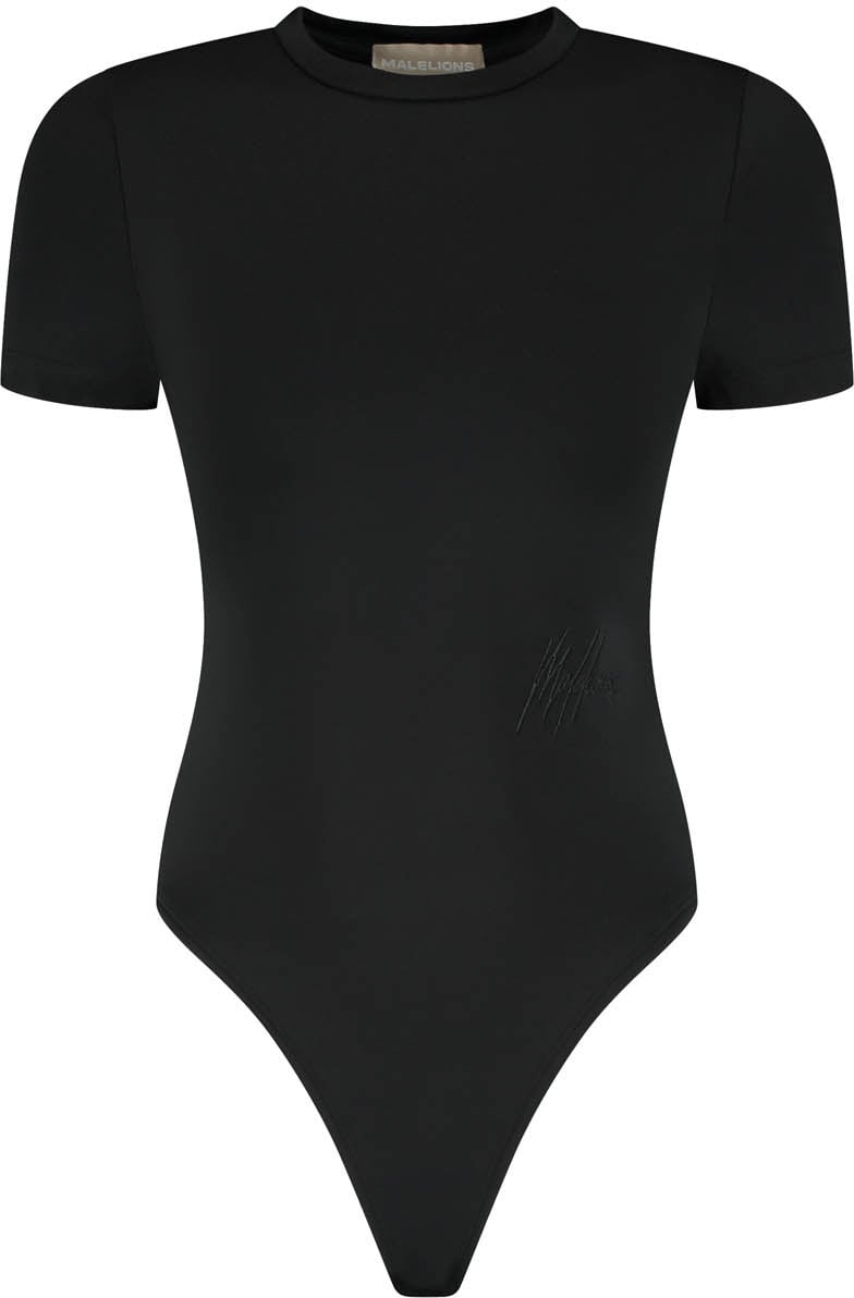 Malelions Malelions Women Shortsleeve Crewneck Bodysuit Zwart