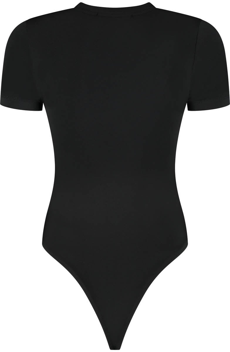 Malelions Malelions Women Shortsleeve Crewneck Bodysuit Zwart