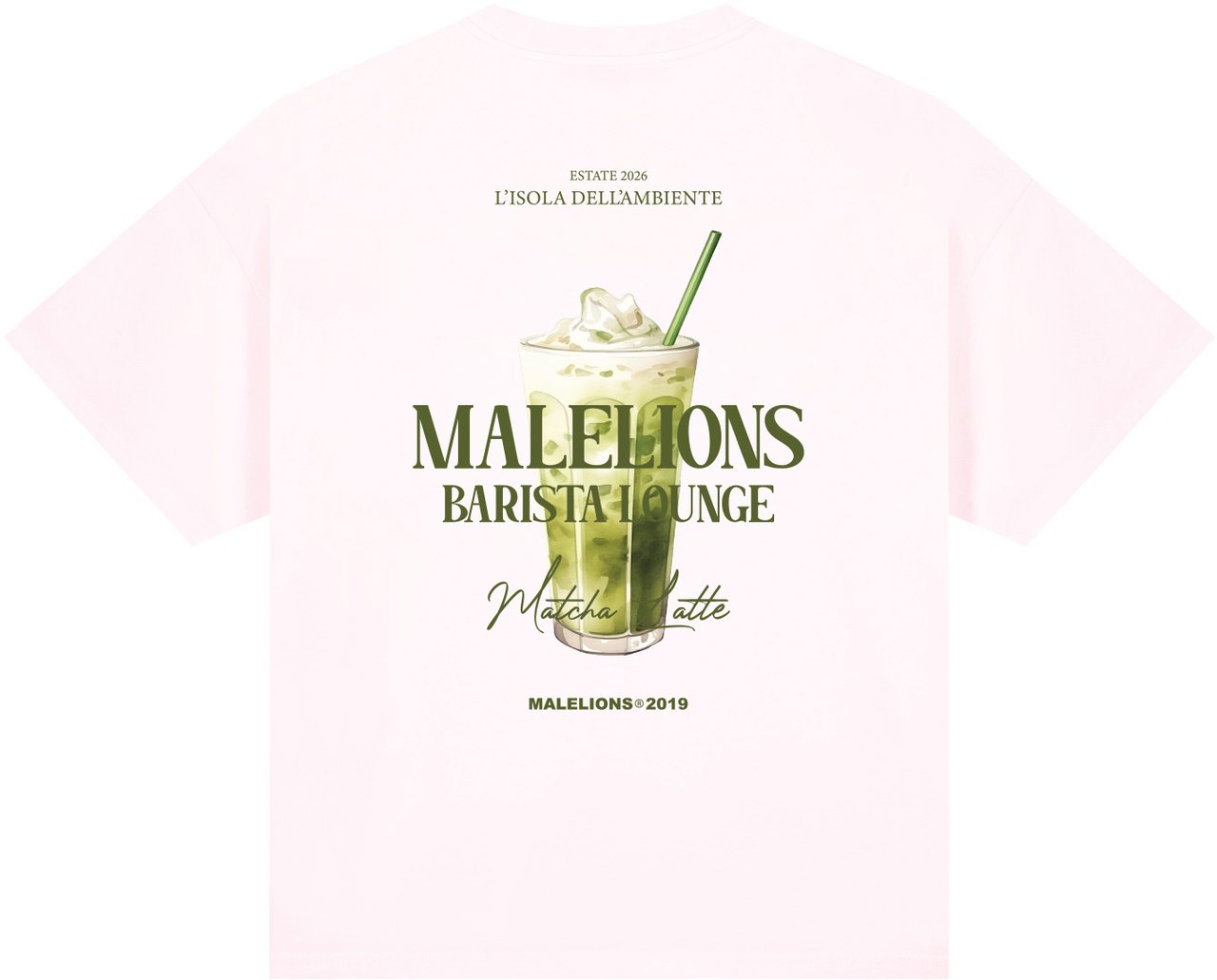 Malelions Malelions Women Barista Lounge Oversized T-Shirt Roze