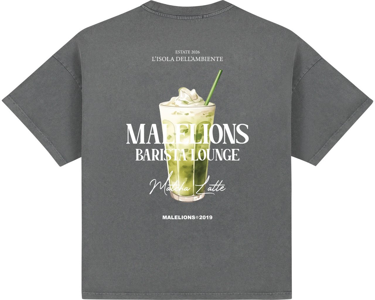 Malelions Women Barista Lounge Oversized T-Shirt Grijs