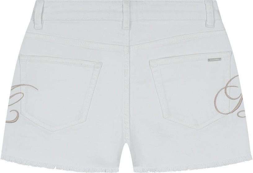 Malelions Women Emblem Denim Shorts Wit