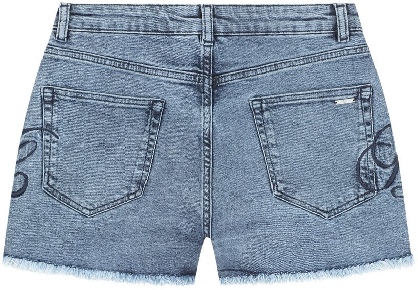 Malelions Malelions Women Emblem Denim Shorts Blauw