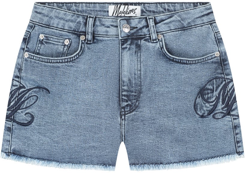 Malelions Malelions Women Emblem Denim Shorts Blauw