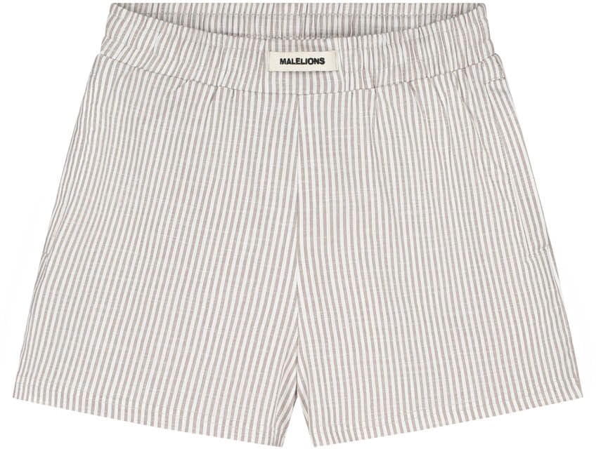 Malelions Malelions Women Patch Logo Striped Shorts Beige