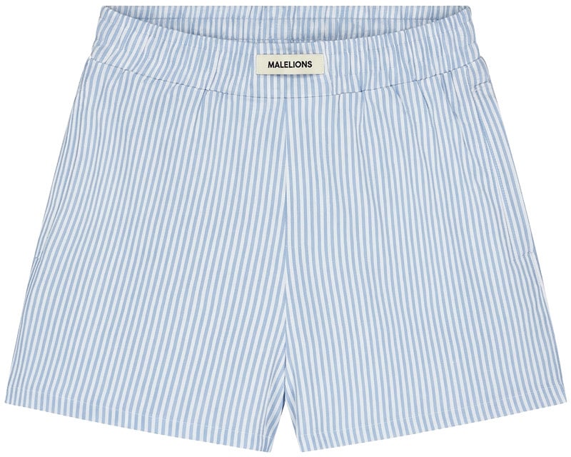Malelions Malelions Women Patch Logo Striped Shorts Blauw