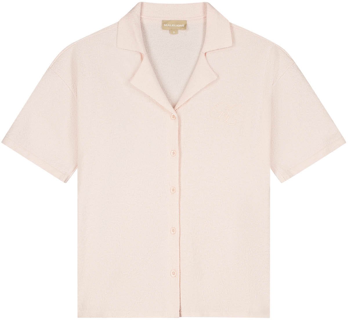 Malelions Women Emblem Bouclé Shirt Roze