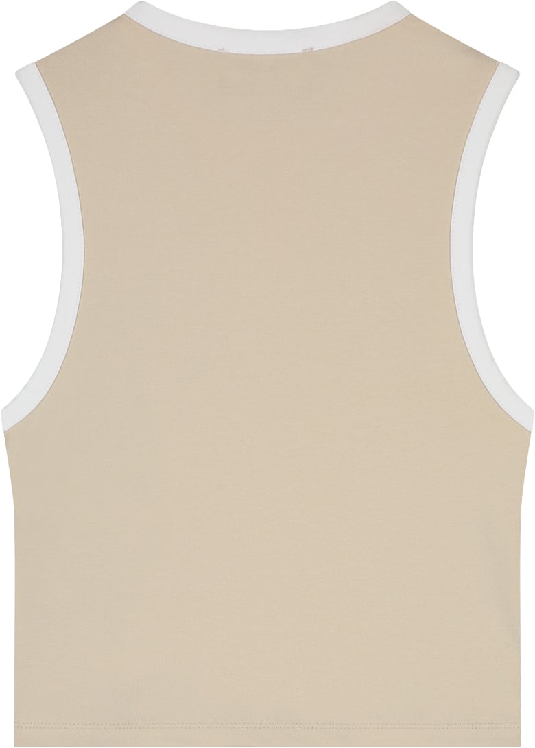 Malelions Malelions Women Emblem Sleeveless Crop Top Beige