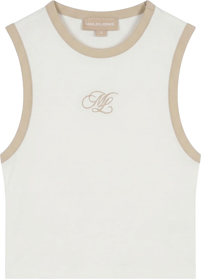 Malelions Malelions Women Emblem Sleeveless Crop Top Beige