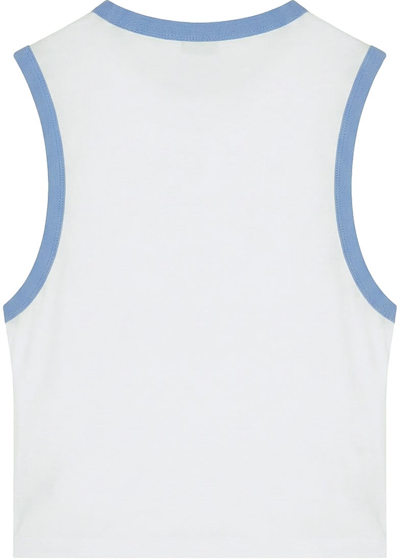 Malelions Women Emblem Sleeveless Crop Top Wit