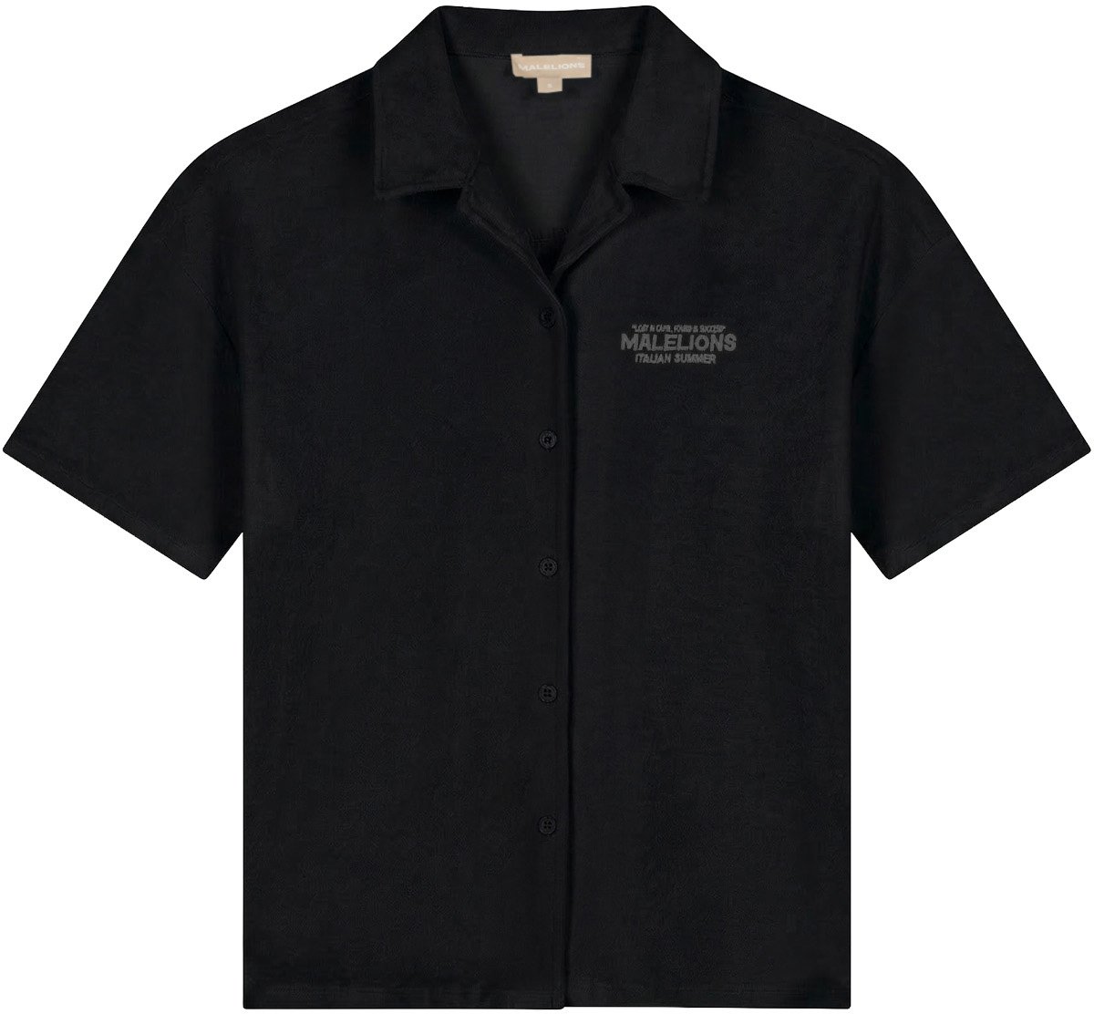 Malelions Malelions Women Italian Summer Towelling Shirt Zwart