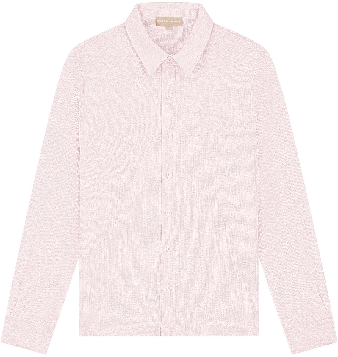 Malelions Women Seersucker Button-Up Shirt Roze
