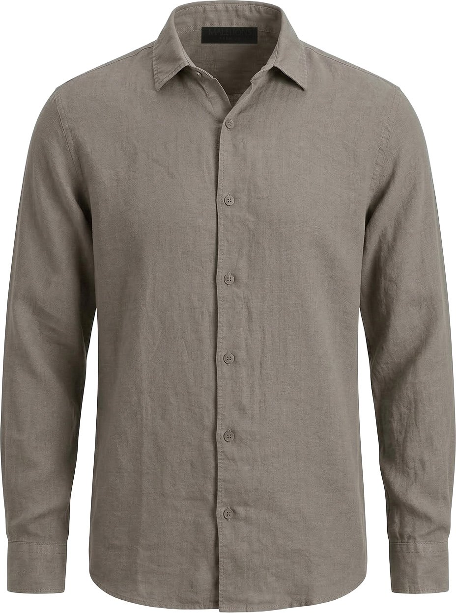 Malelions Premium Malelions Premium Linen Shirt Beige
