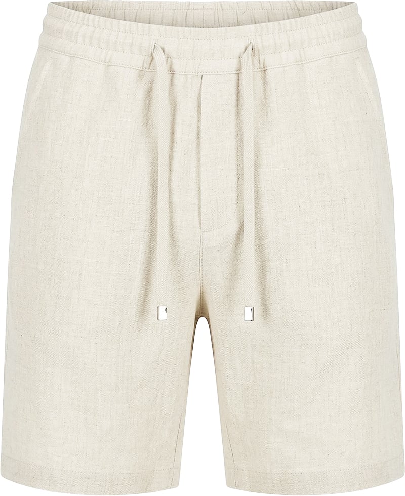 Malelions Premium Linen Shorts Beige