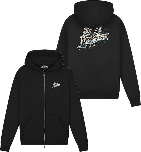 Malelions Malelions Splash Zip Hoodie Zwart