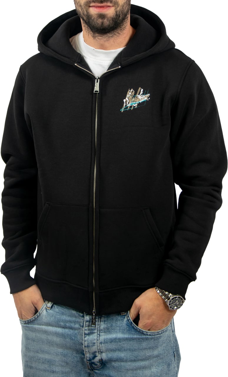 Malelions Malelions Splash Zip Hoodie Zwart