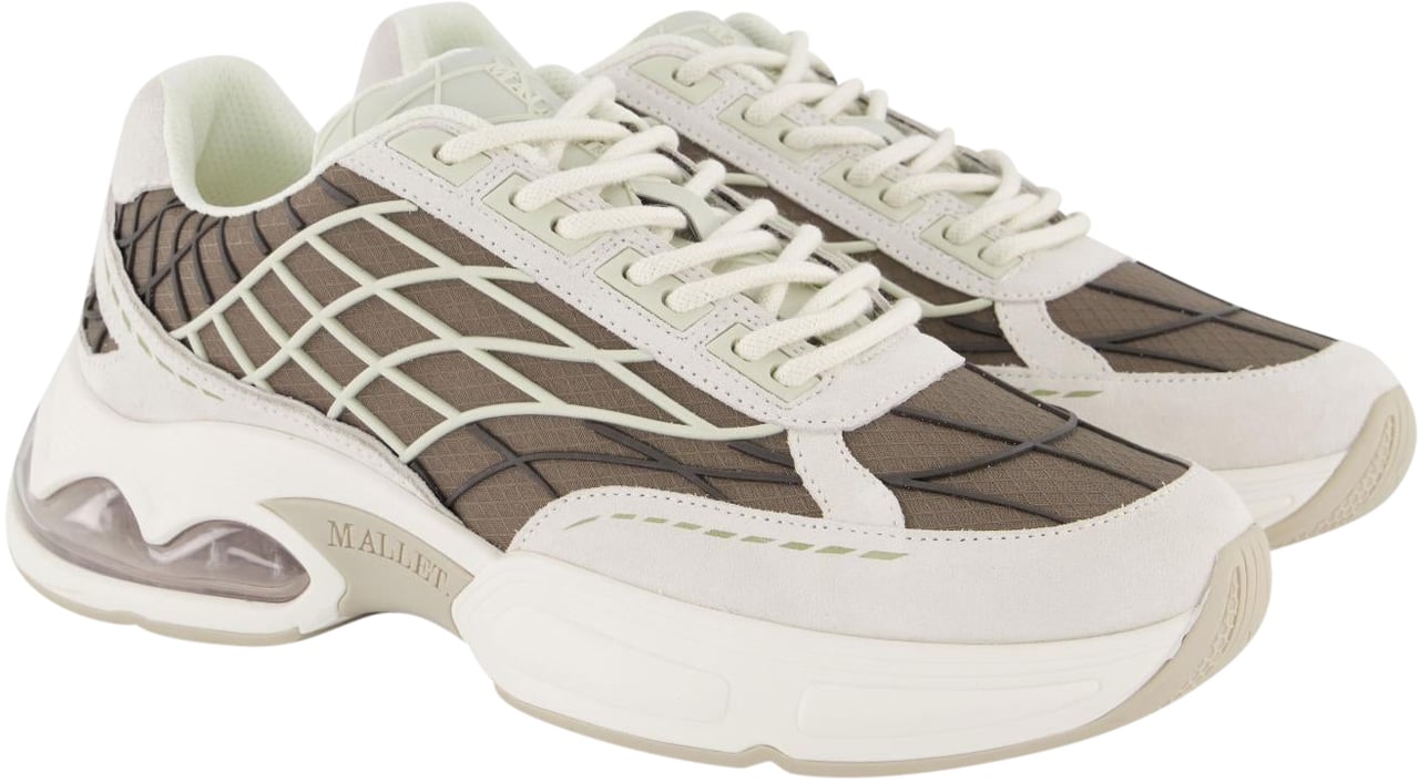 Mallet Heren Neptun Dip Sneaker Wit/Beige Wit