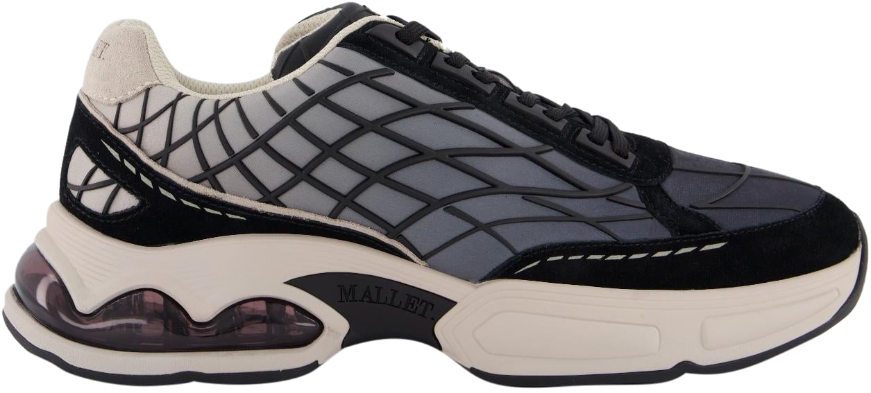 Mallet Heren Neptun Dip Sneaker Zwart/Beige Zwart