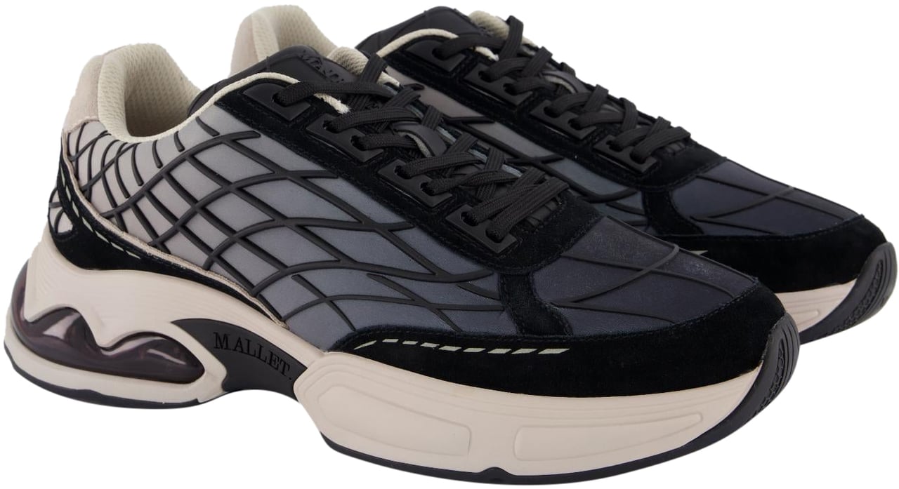 Mallet Heren Neptun Dip Sneaker Zwart/Beige Zwart