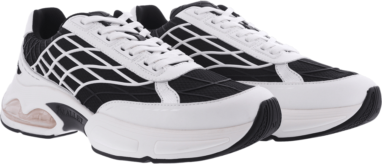 Mallet Heren Neptune Sneaker Wit/Zwart Wit