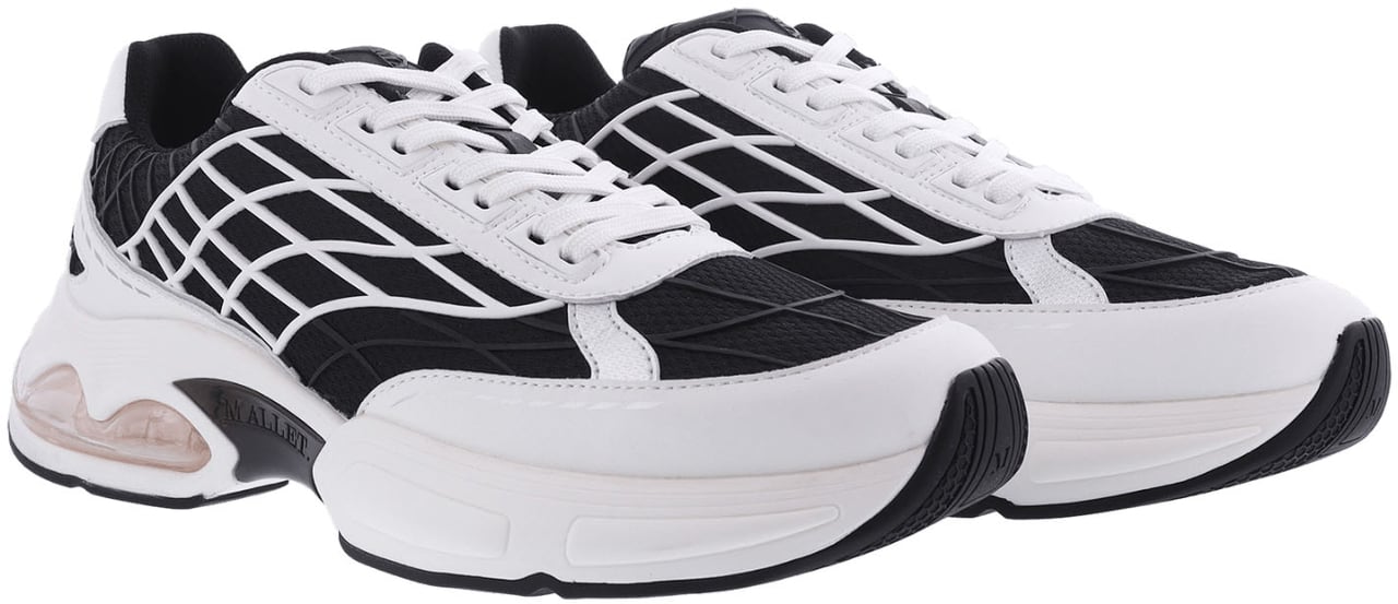 Mallet Heren Neptune Sneaker Wit/Zwart Wit