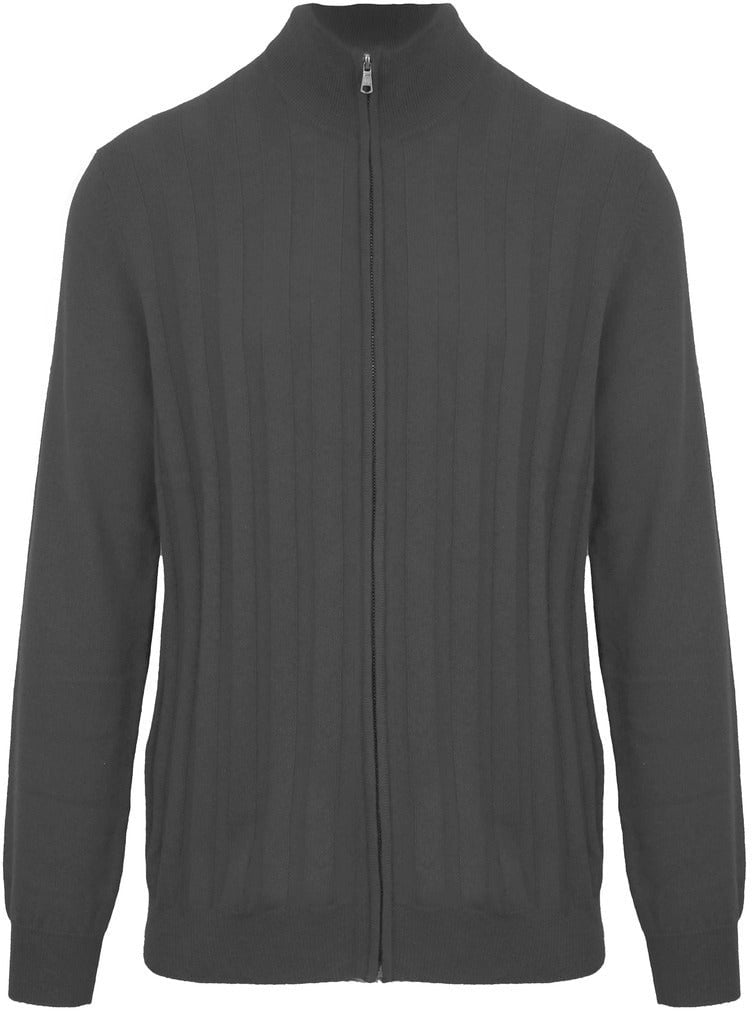 Malone Souliers Cardigan Zip Antracite Grijs