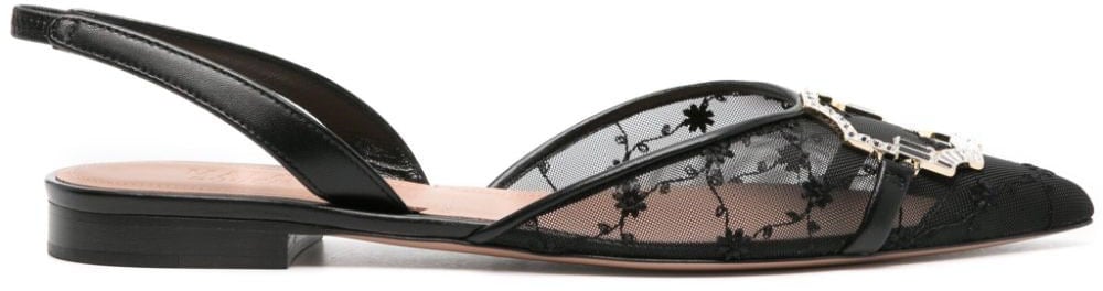 Malone Souliers Flat Shoes Black Zwart