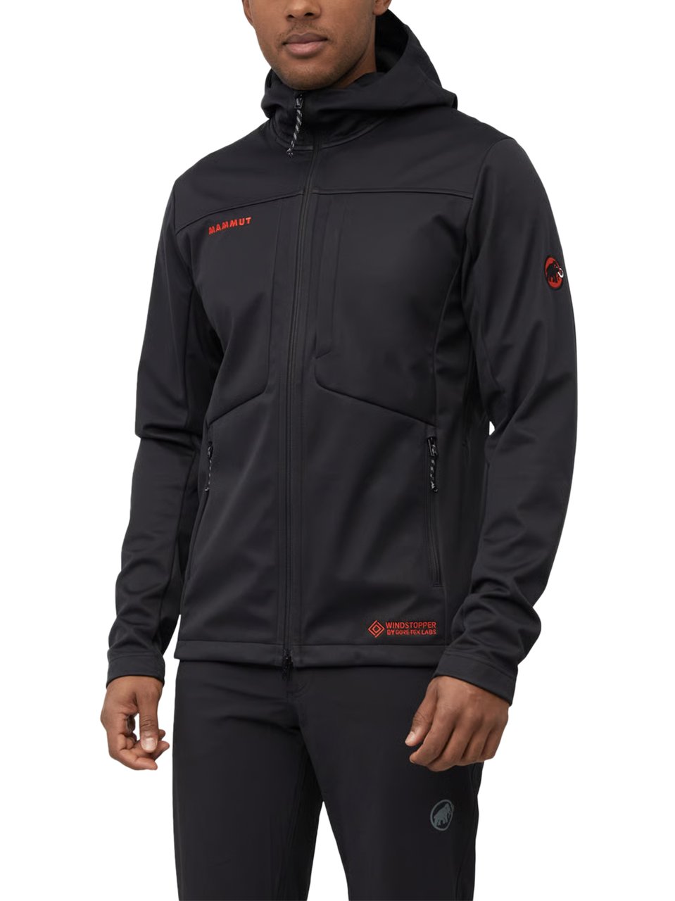 Mammut Fitted Hooded Jacket with Zippered Pockets Zwart