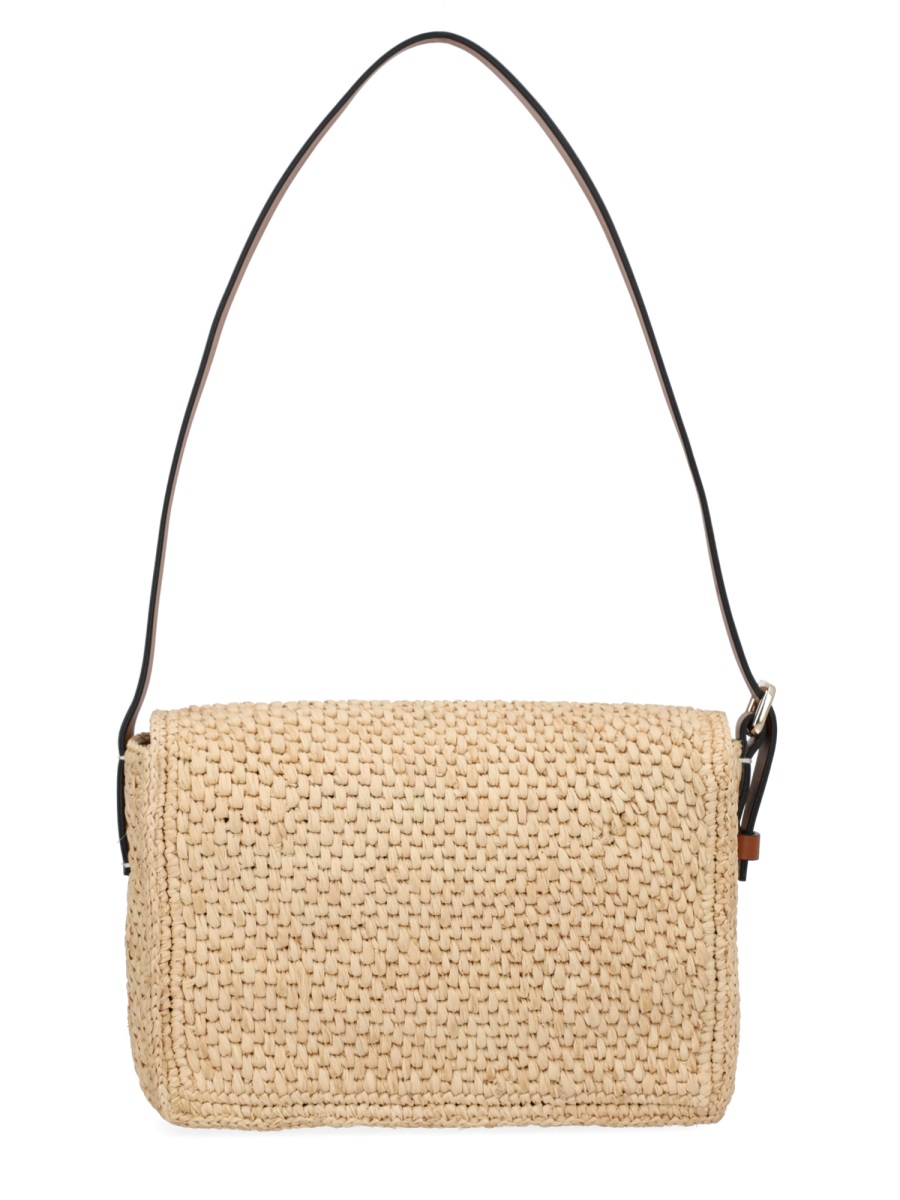 Manebi Paloma Handwoven Raffia Shoulder Bag Neutraal