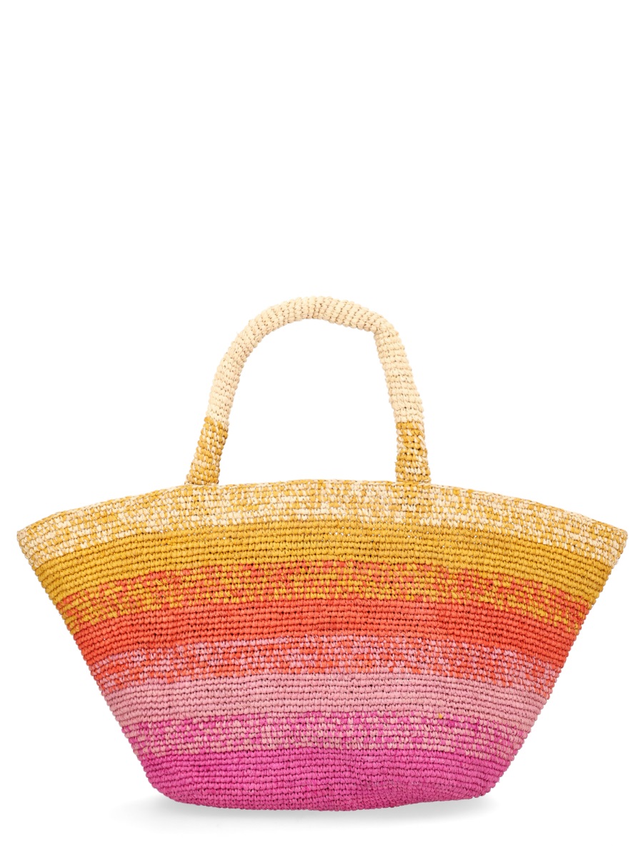 Manebi Multicolor Panier Gradient Striped Tote Bag Roze