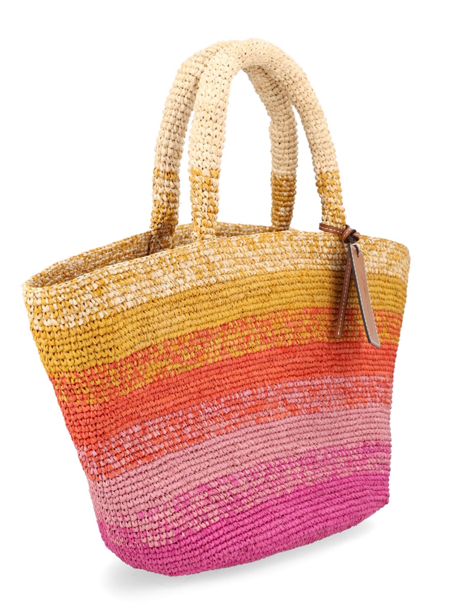 Manebi Multicolor Panier Gradient Striped Tote Bag Roze