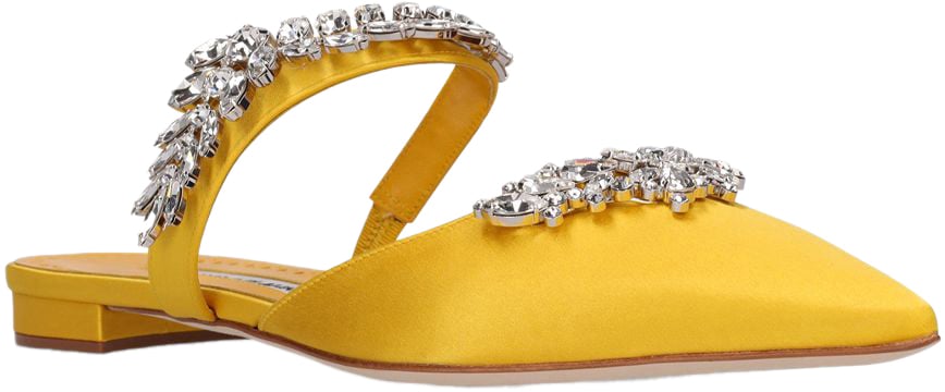Manolo Blahnik Yellow elegant mule slingbacks Geel