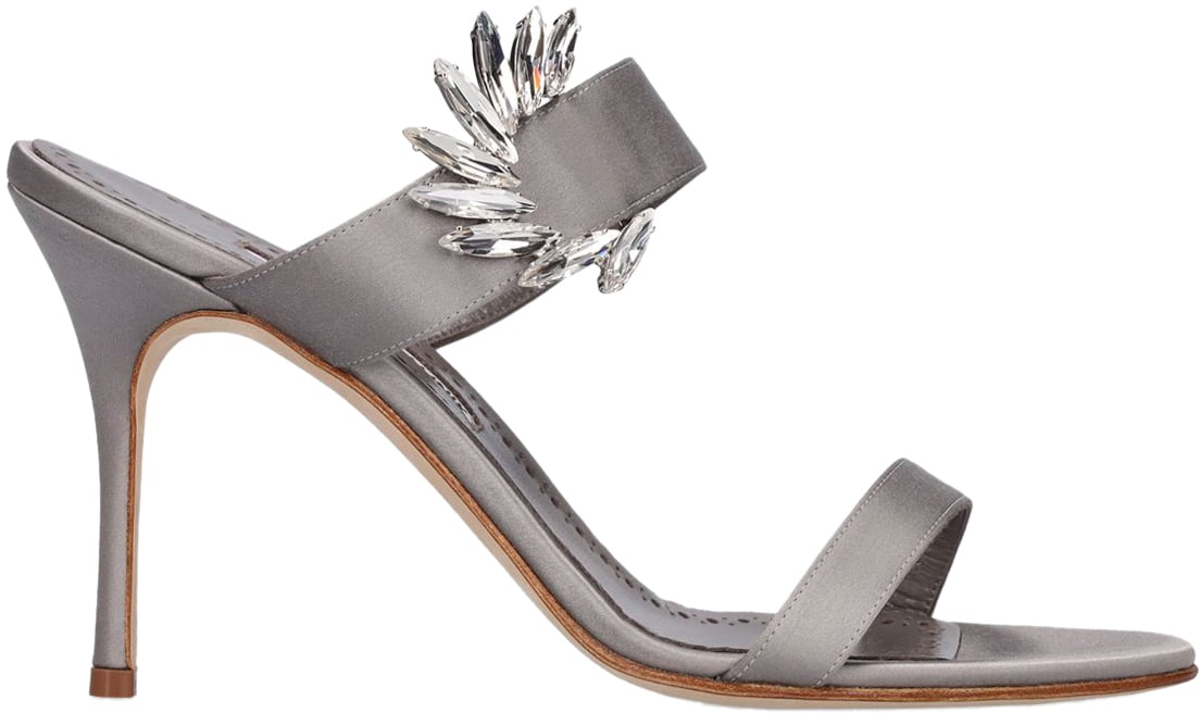Manolo Blahnik Elegant gray sandal with high heel Grijs