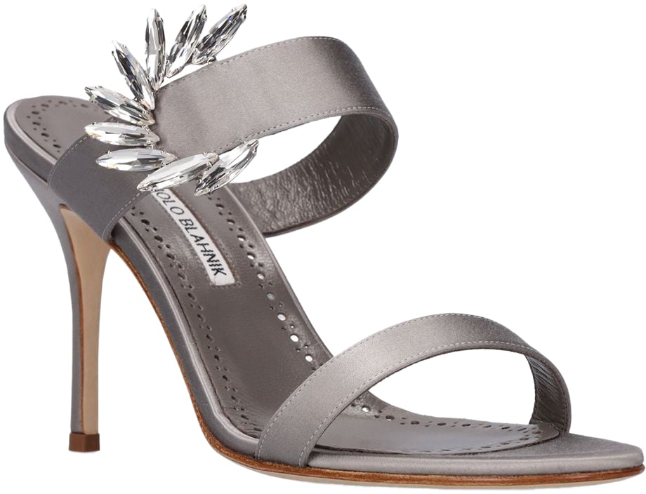 Manolo Blahnik Elegant gray sandal with high heel Grijs