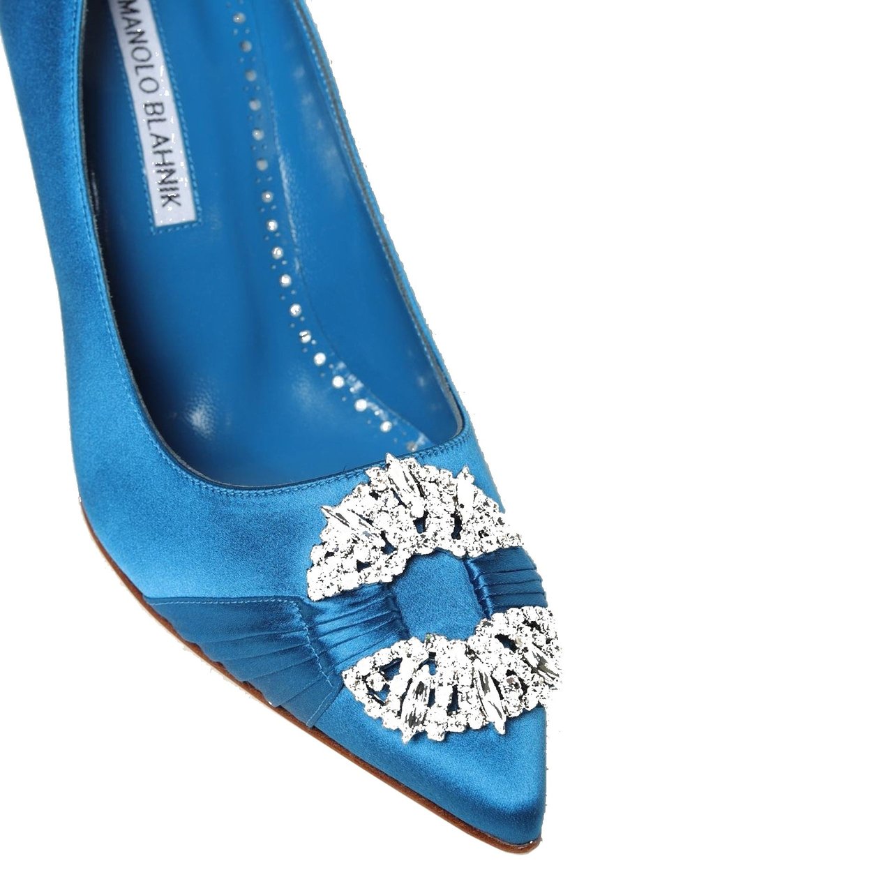 Manolo Blahnik Manolo Blahnik Maida 090 Satin Pumps Blauw
