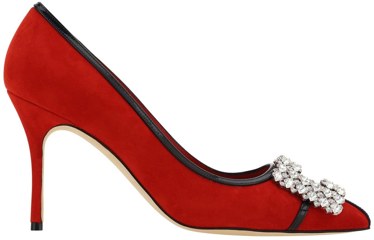 Manolo Blahnik Manolo Blahnik Tuberian 90 Suede Pumps Rood