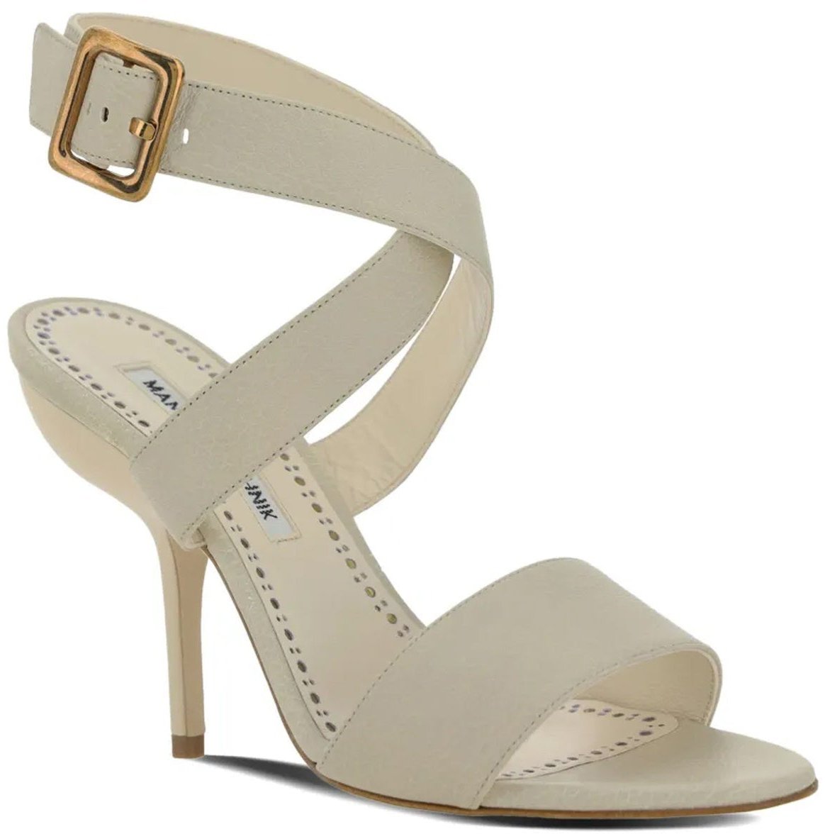 Manolo Blahnik Manolo Blahnik Helua 105 Leather Sandals Wit