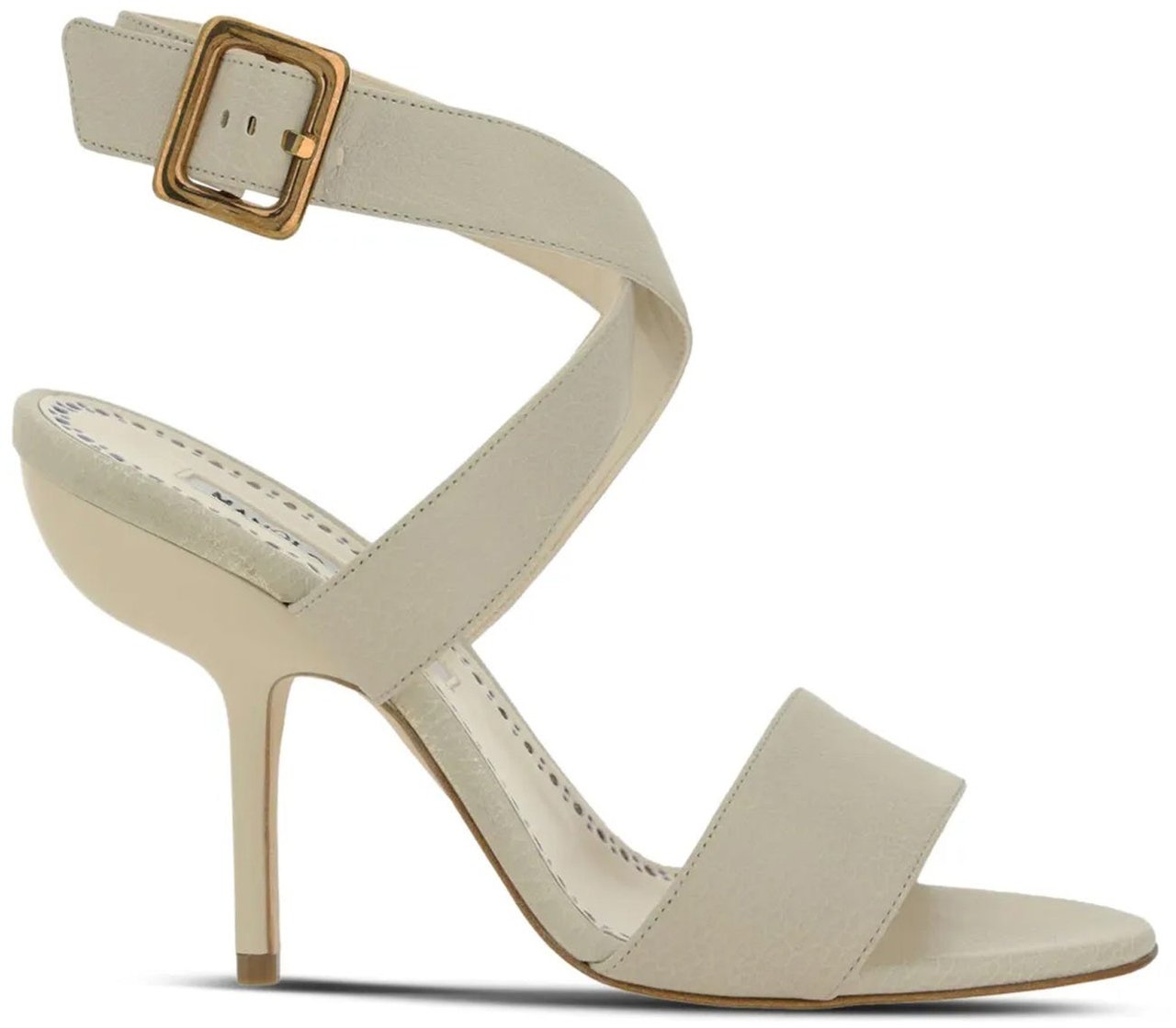 Manolo Blahnik Manolo Blahnik Helua 105 Leather Sandals Wit