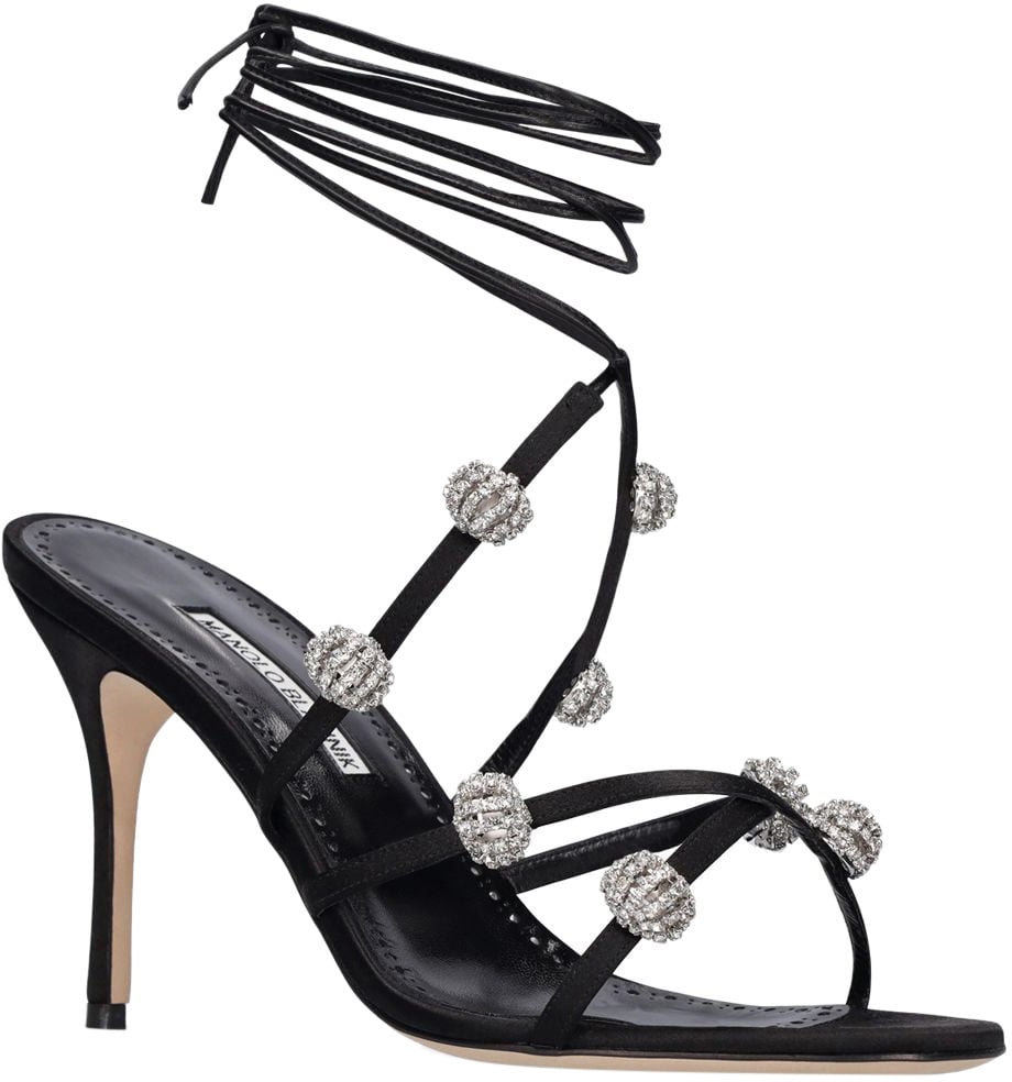 Manolo Blahnik Elegant sandal with high black heel Zwart