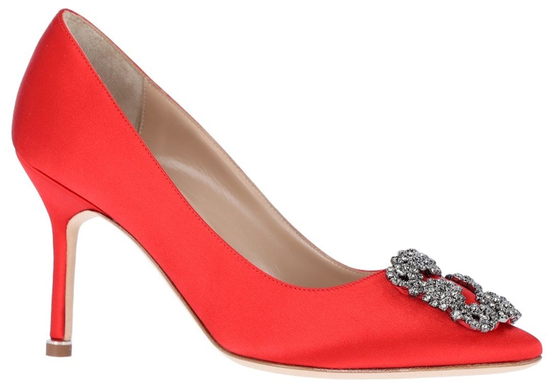 Manolo Blahnik Manolo Blahnik Hangisi 090 Satin Pumps Rood