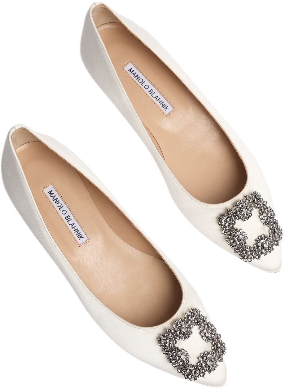 Manolo Blahnik Elegant neutral ballerinas Neutraal