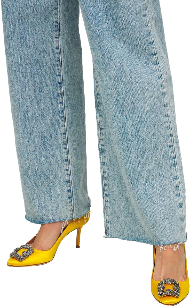 Manolo Blahnik Elegant yellow high-heeled décolleté Geel