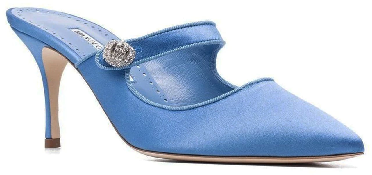 Manolo Blahnik Manolo Blahnik Camparimu Jewel 070 Mules Blauw
