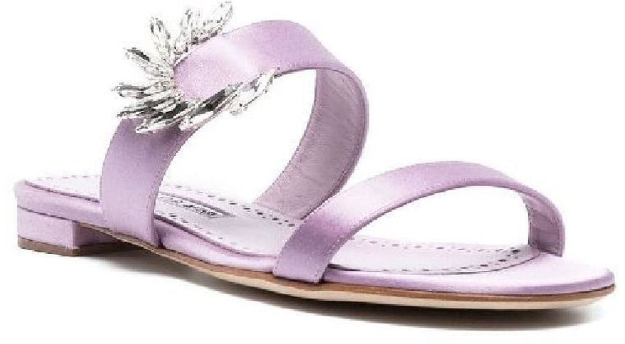 Manolo Blahnik Manolo Blahnik Chivela 010 Flat Sandals Paars